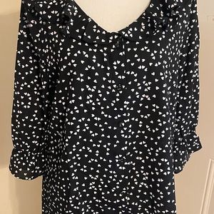 NWT Allegra K HEARTS on black.